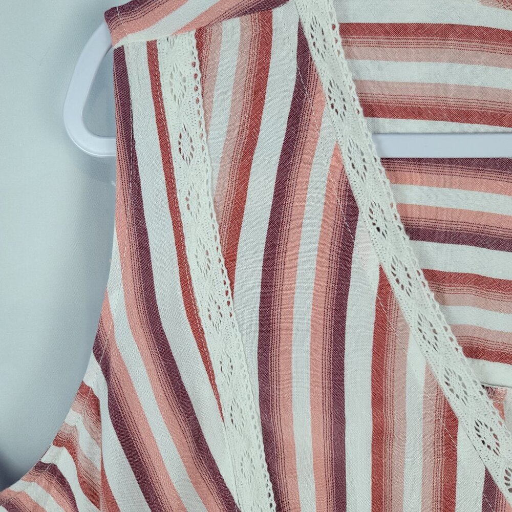 Lane Bryant Sleeveless Blouse Women's Size 20 Pink Ivory Stripe NEW - Picture 7 of 16